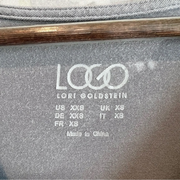 LOGO Lori Goldstein Tunic Top XXS Abstract Print Asym Hem Stretch Boho Artsy - Picture 5 of 10